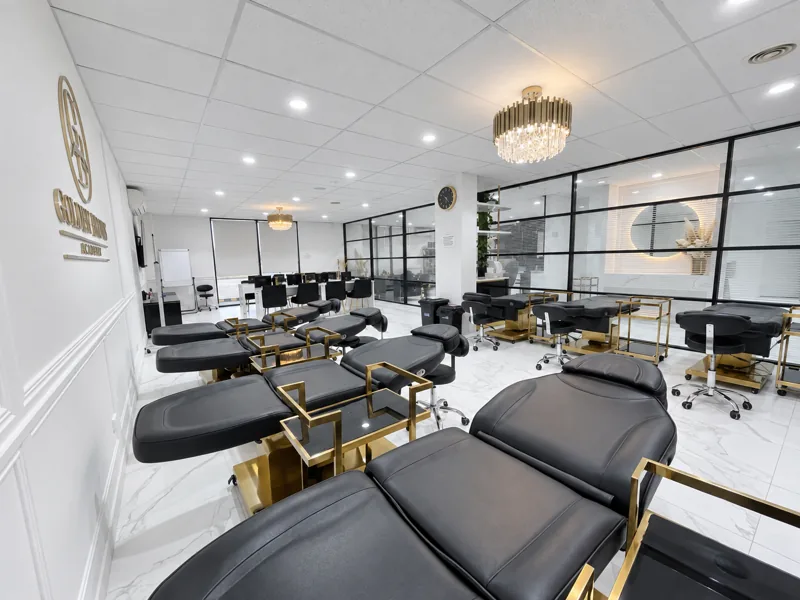 The training room at Golden Brows Academy