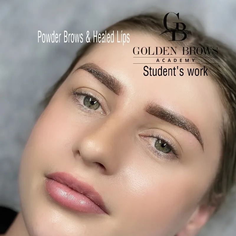 Student's work: powder brows and healed lips